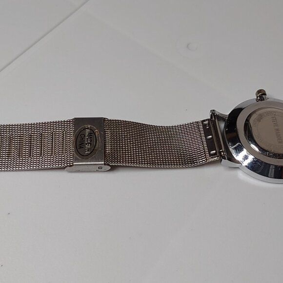 Silver Tone Steve Madden Watch With White Dial - Picture 10 of 14